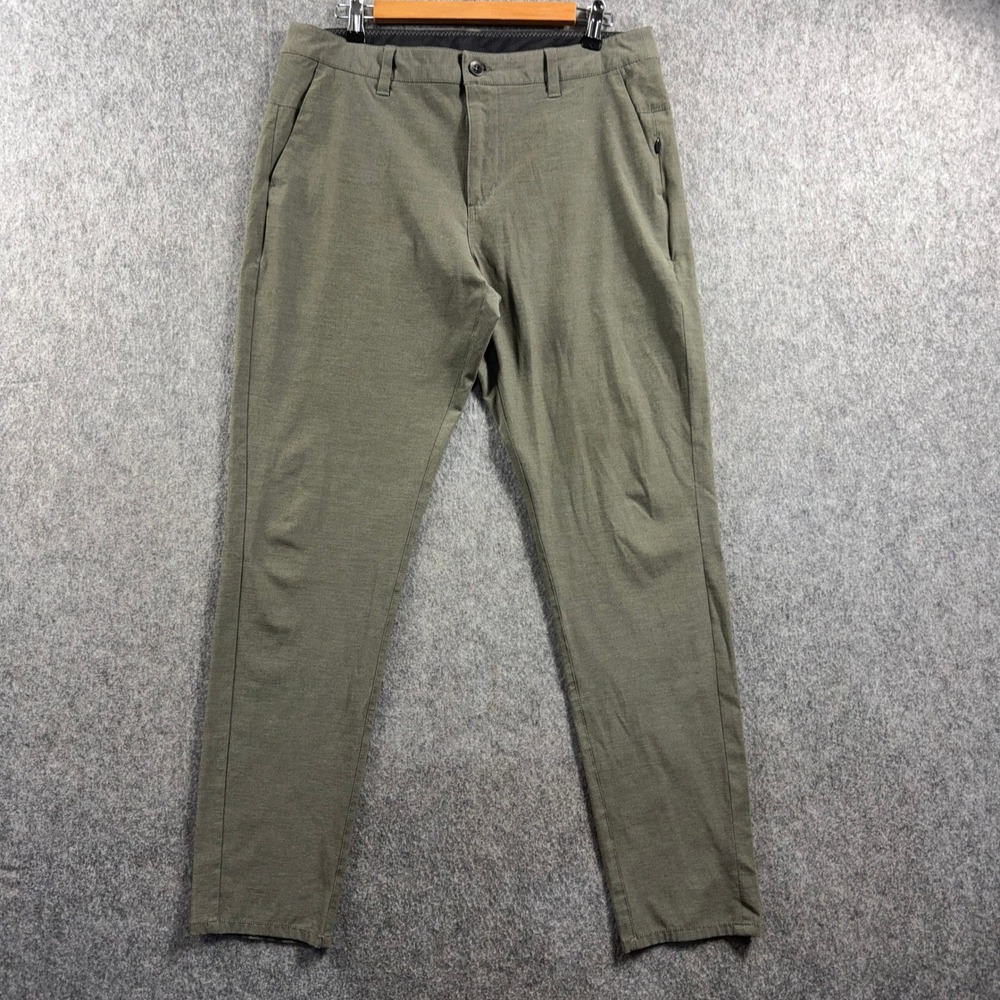 Vuori Men's Pants 34x31 Olive Green 5-Pocket Polyester Tag 33